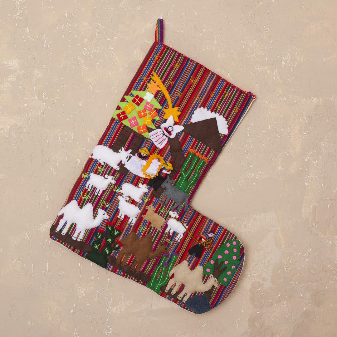 Applique Christmas stocking - Guiding Star