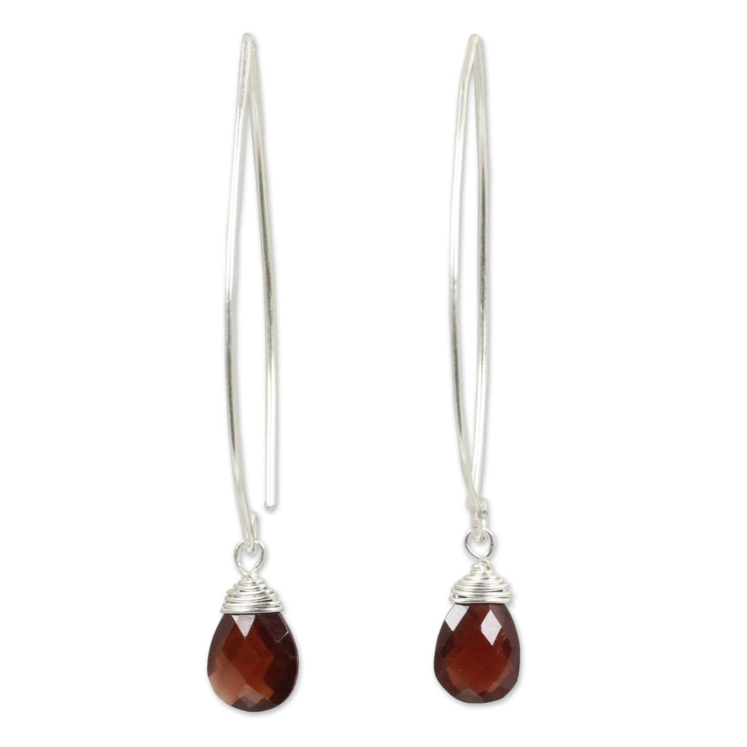 Sterling Silver and Garnet Dangle Earrings - Sublime