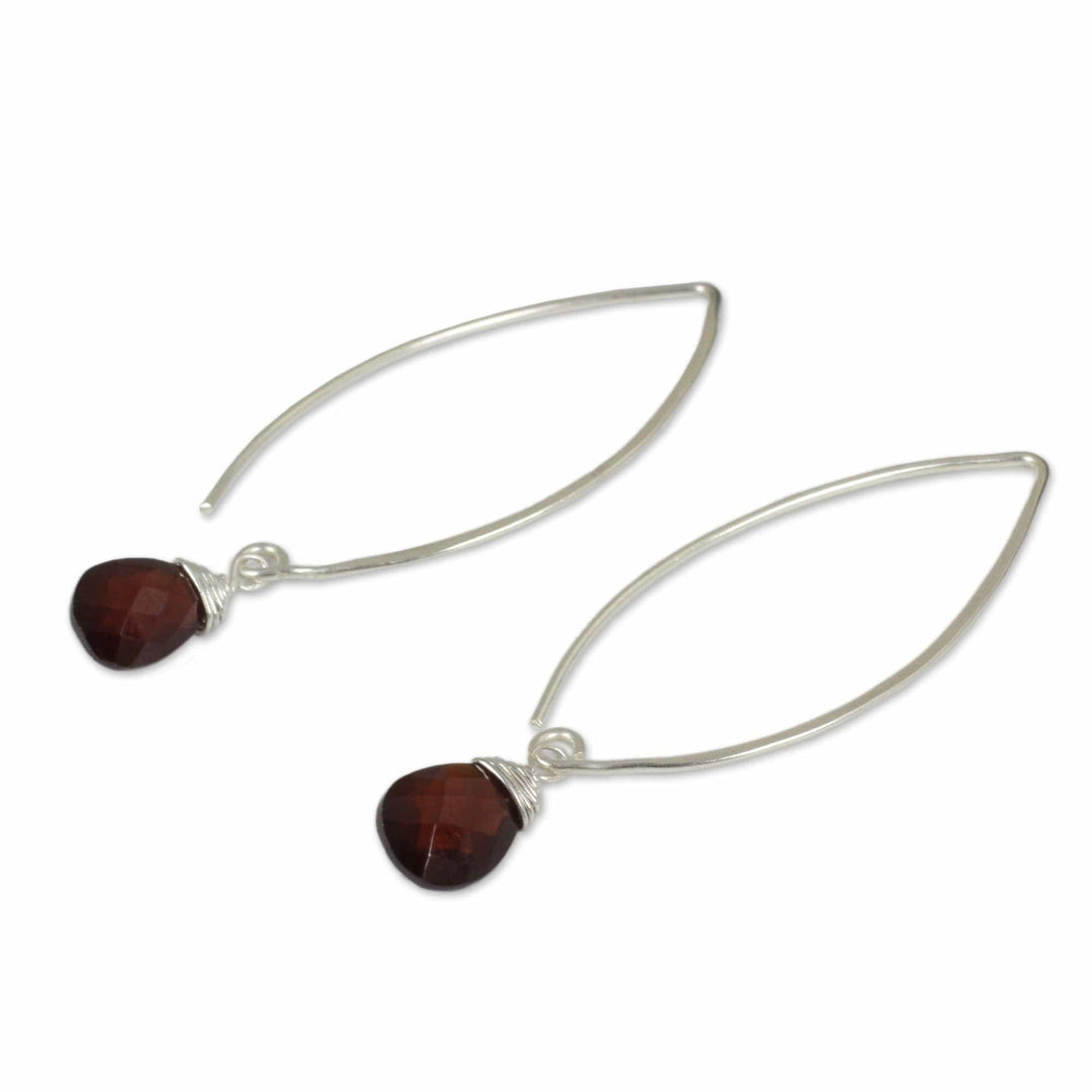 Sterling Silver and Garnet Dangle Earrings - Sublime