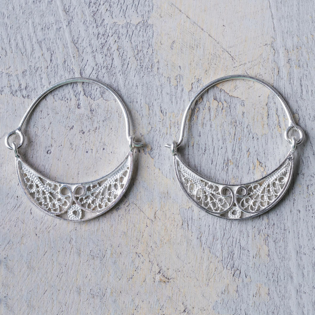 Collectible Sterling Silver Filigree Earrings - Fiesta