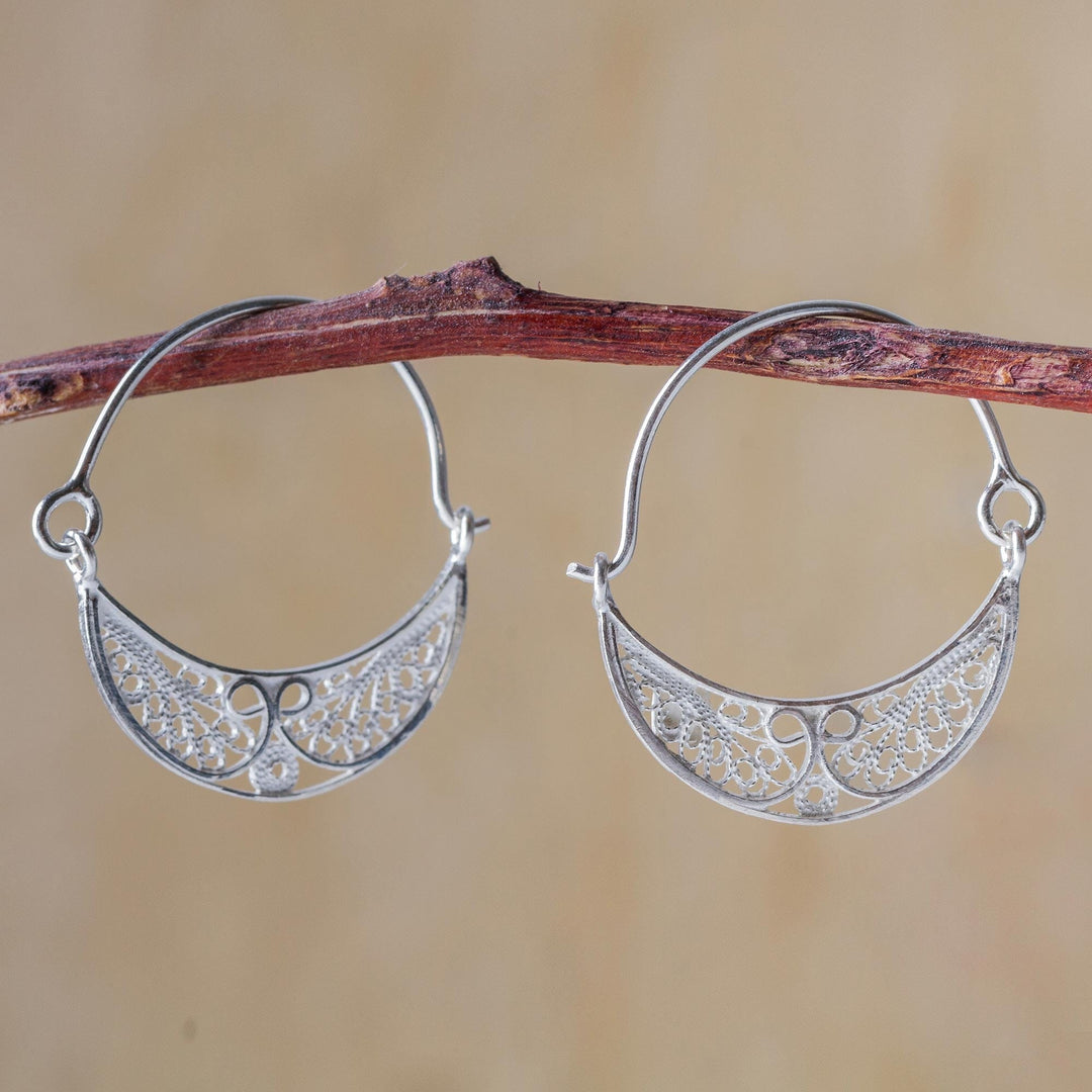 Collectible Sterling Silver Filigree Earrings - Fiesta