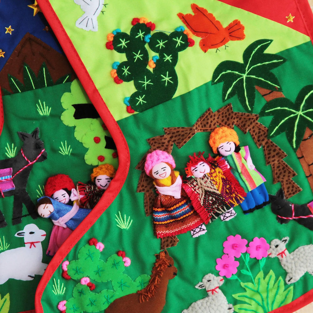Applique Christmas stockings (Pair) - Nativity