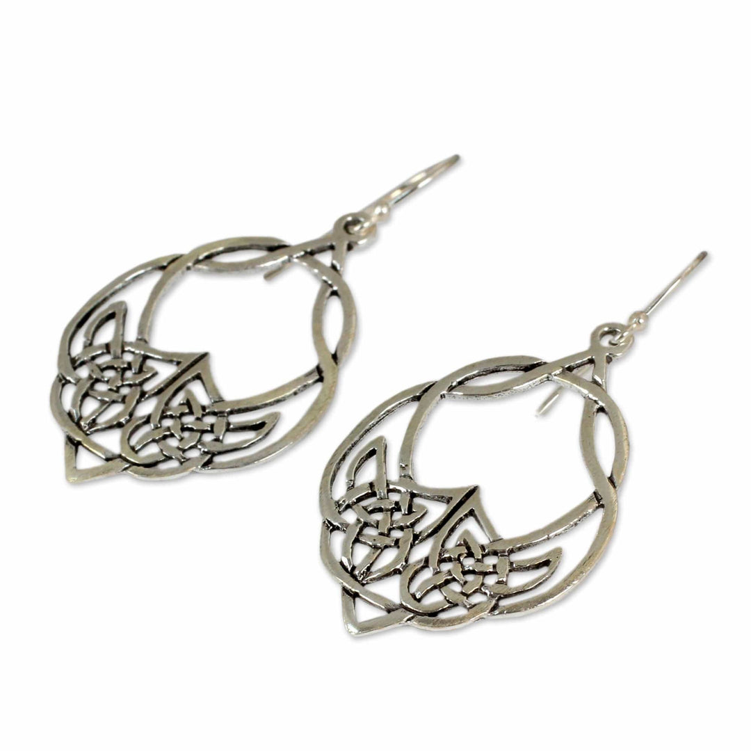 Handcrafted Sterling Silver Dangle Earrings - Lotus Lace