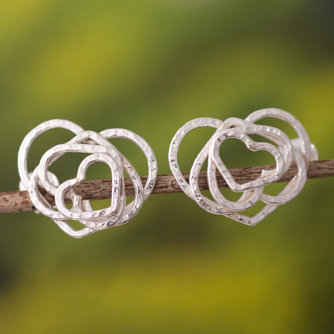 Sterling silver heart earrings - Bubbling Love