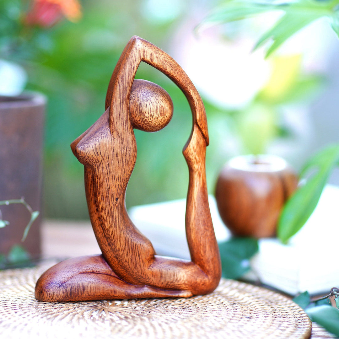 Hand Carved Original Wood Sculpture - Gymnastics