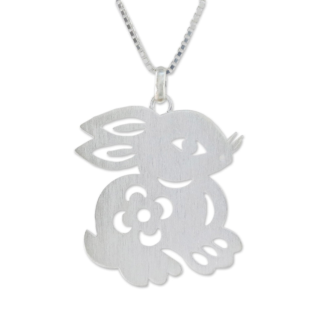 Handcrafted Sterling Silver Pendant Necklace - Chinese Zodiac Rabbit
