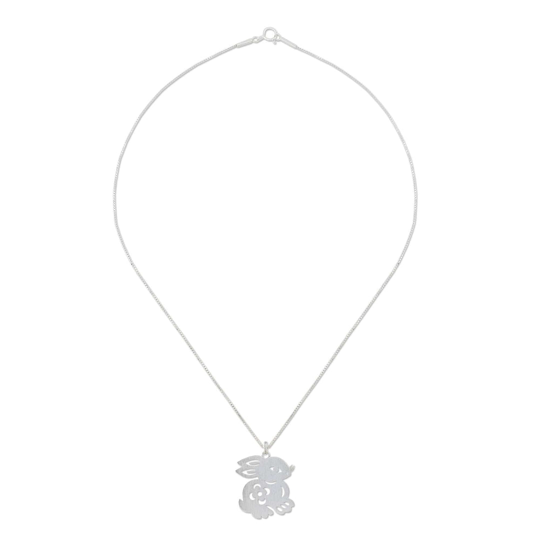 Handcrafted Sterling Silver Pendant Necklace - Chinese Zodiac Rabbit