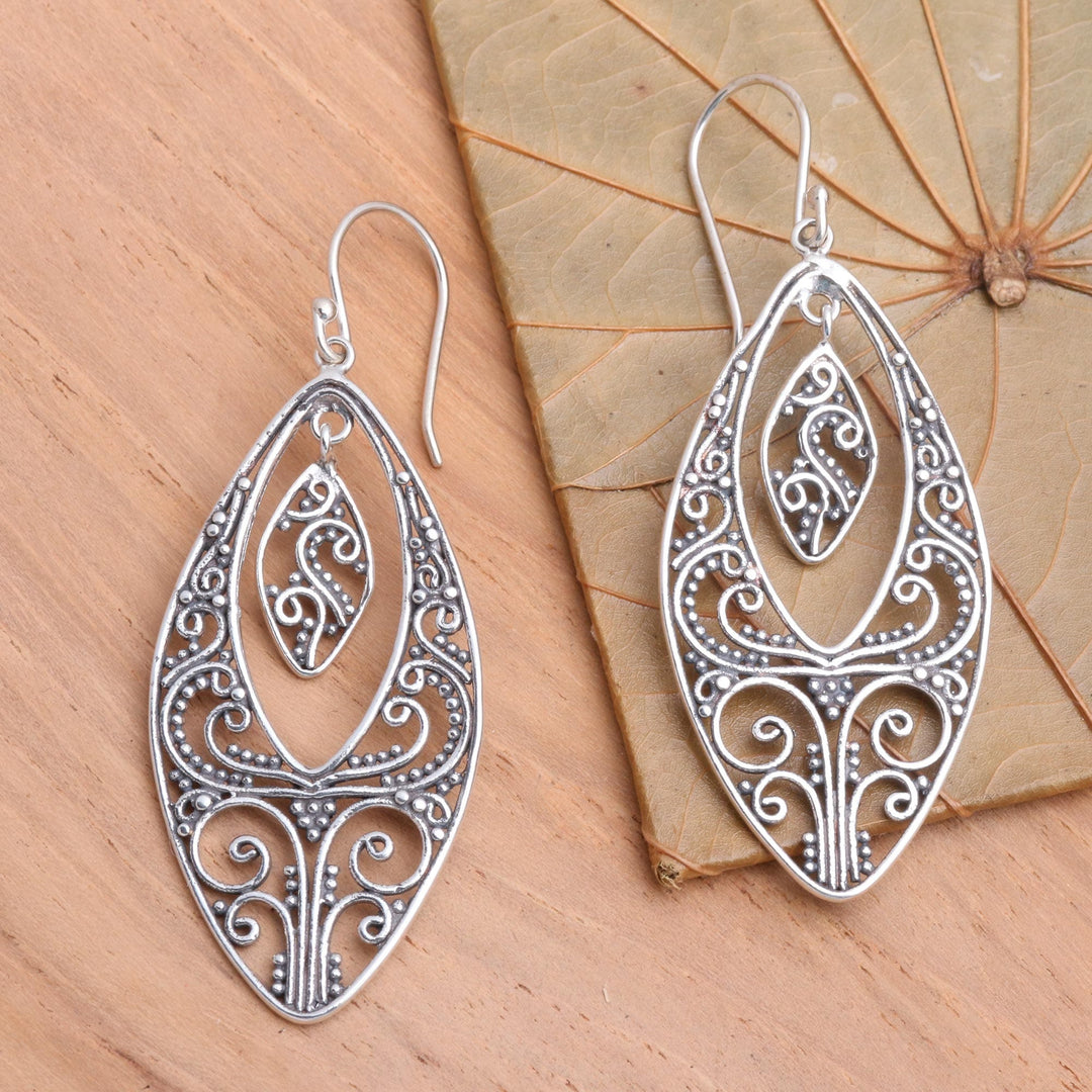 Sterling silver dangle earrings - Lace