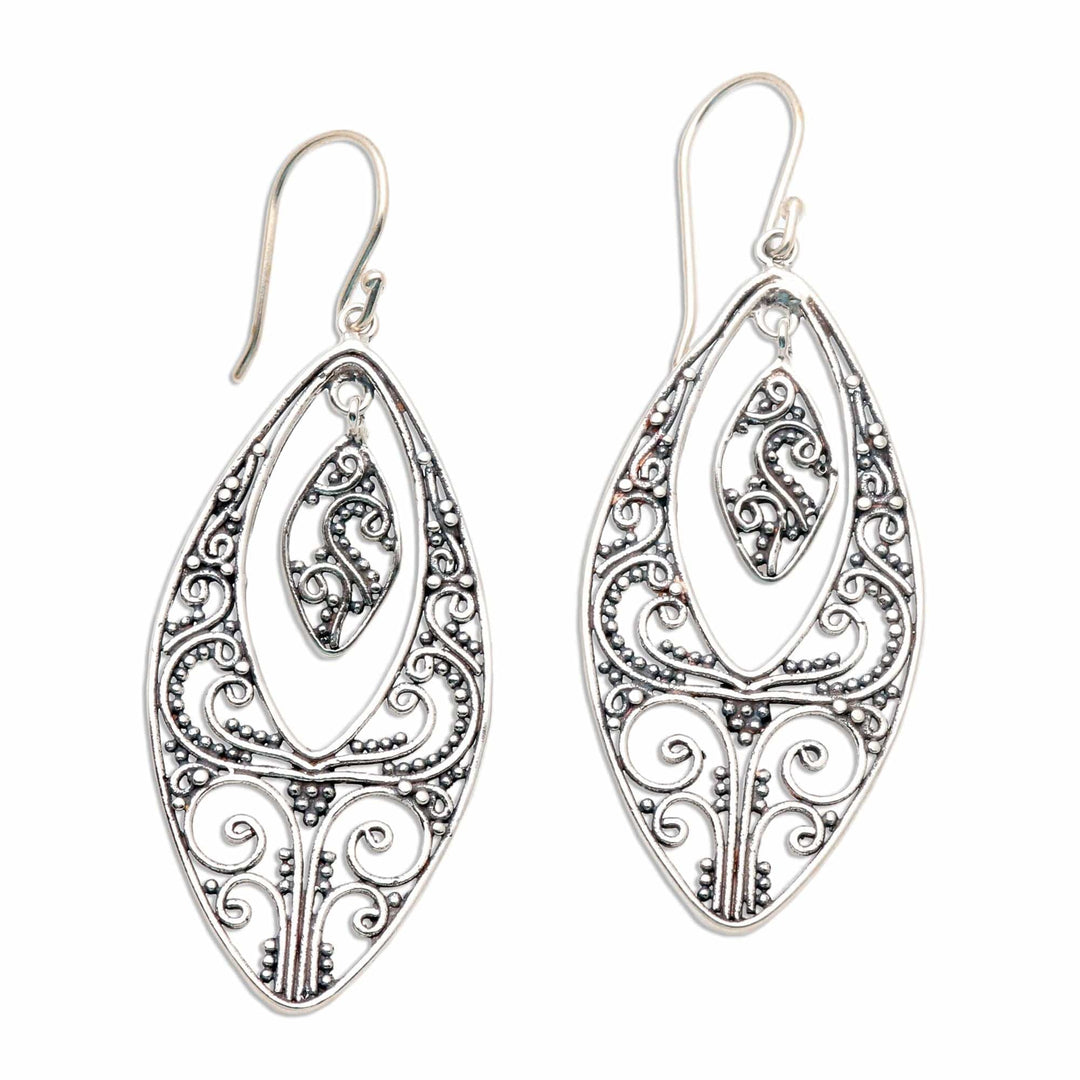 Sterling silver dangle earrings - Lace