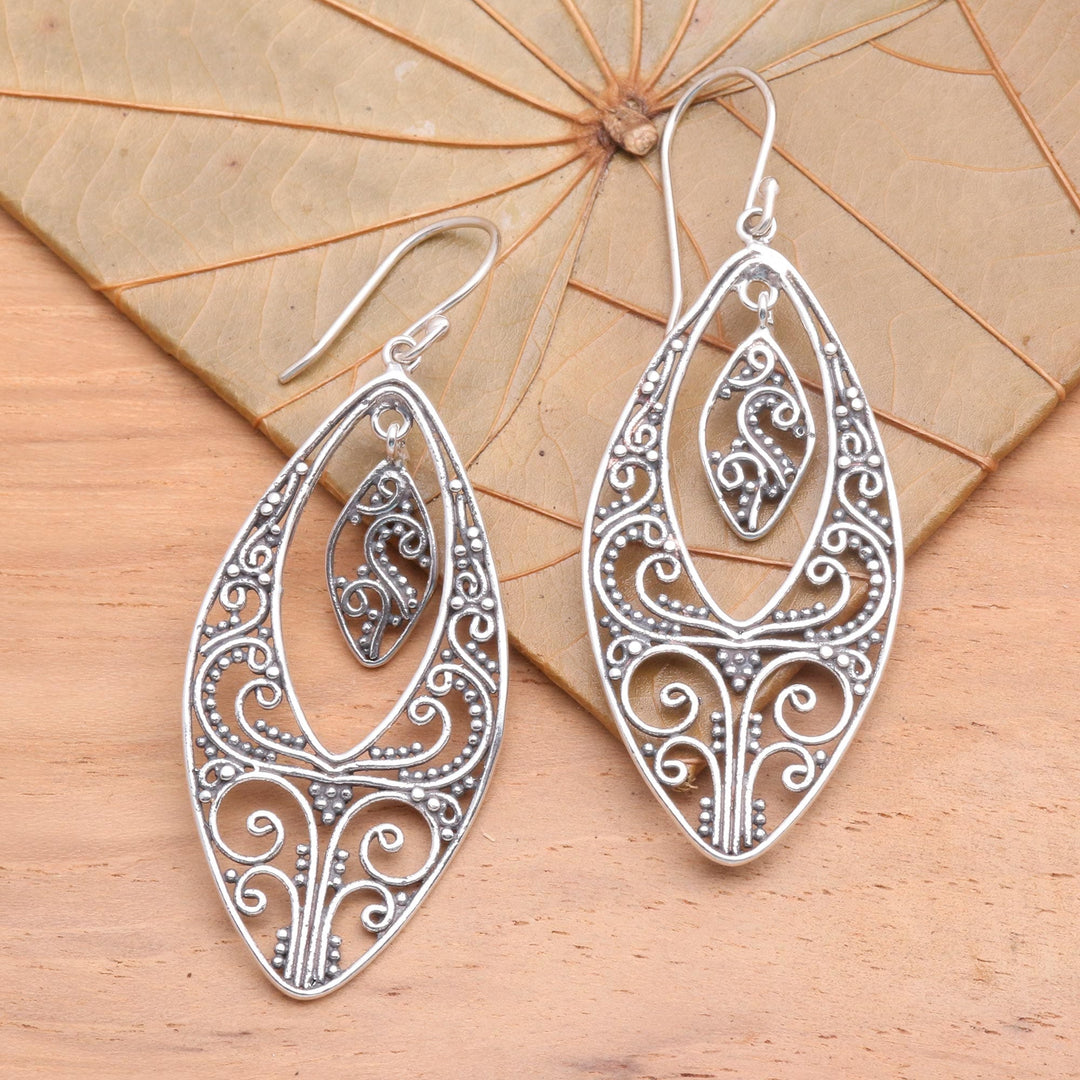 Sterling silver dangle earrings - Lace
