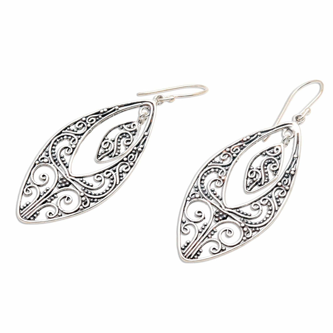 Sterling silver dangle earrings - Lace