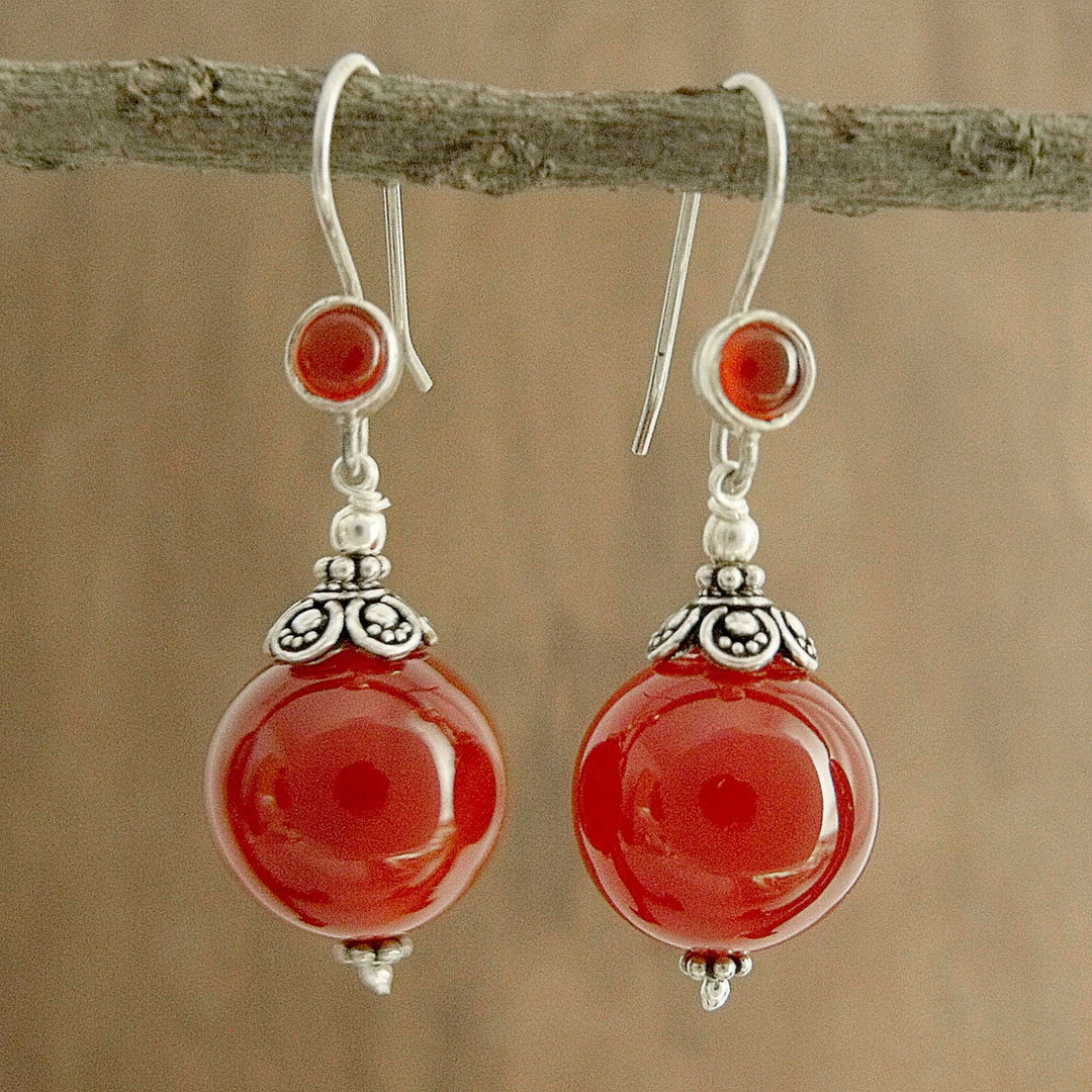 Carnelian dangle earrings - Gujurati Ode