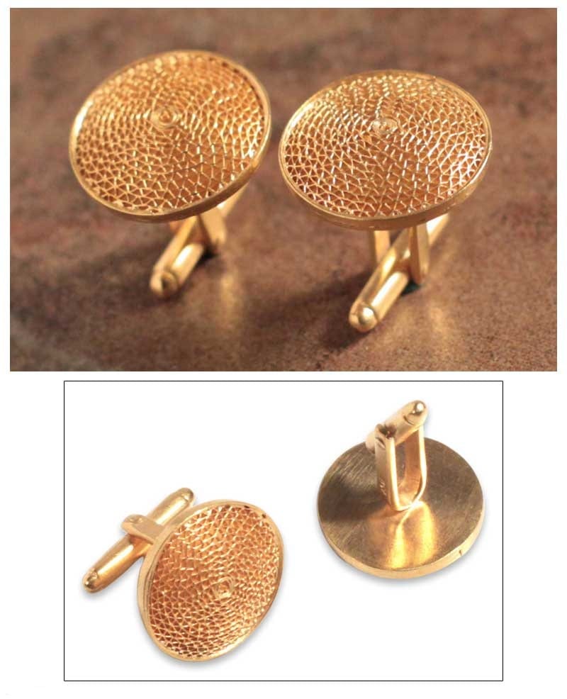 21k Gold Plated Silver Filigree Cufflinks - Starlit Sun