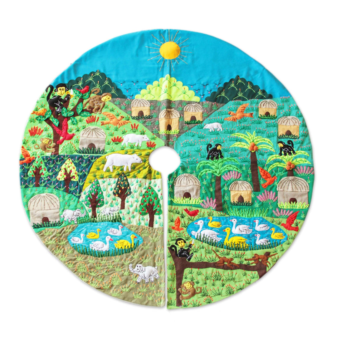 Applique tree skirt - Happy Jungle