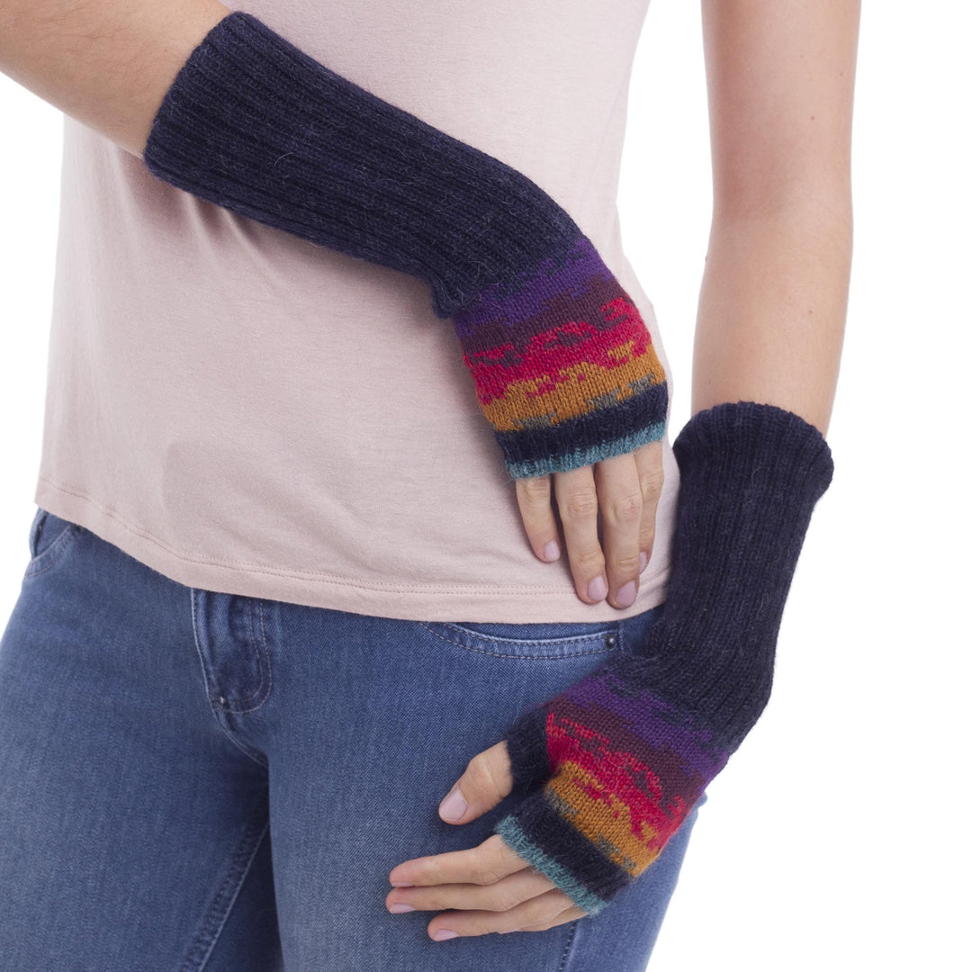 Hand Crafted Alpaca Wool Gloves - Andean Twilight