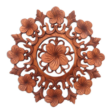 Handmade Floral Relief Panel - Frangipani Garland