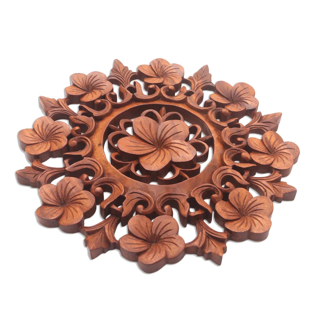 Handmade Floral Relief Panel - Frangipani Garland