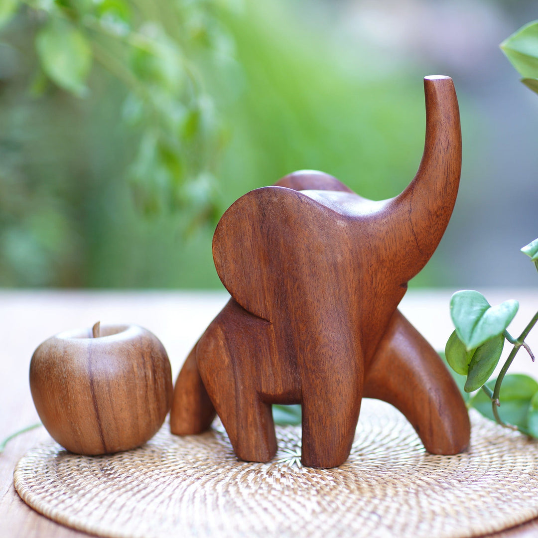 Hand Made Indonesian Wood Sculpture - Elephant Strut