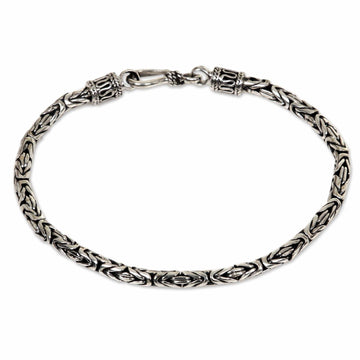 Hand Made Sterling Silver Chain Bracelet - Borobudur Collection