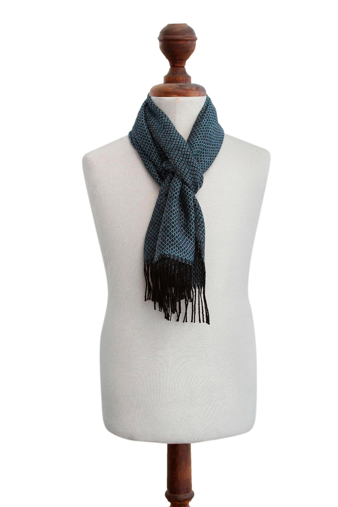 Men's 100% alpaca scarf - Lake Arapa Night