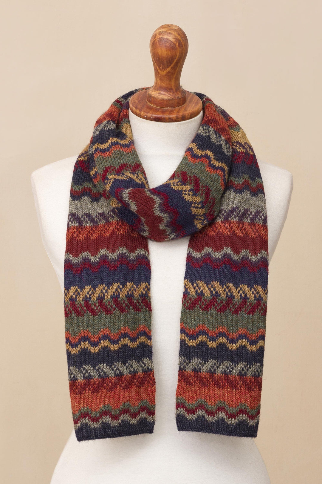 Alpaca Wool Striped Scarf - Lavish Winter
