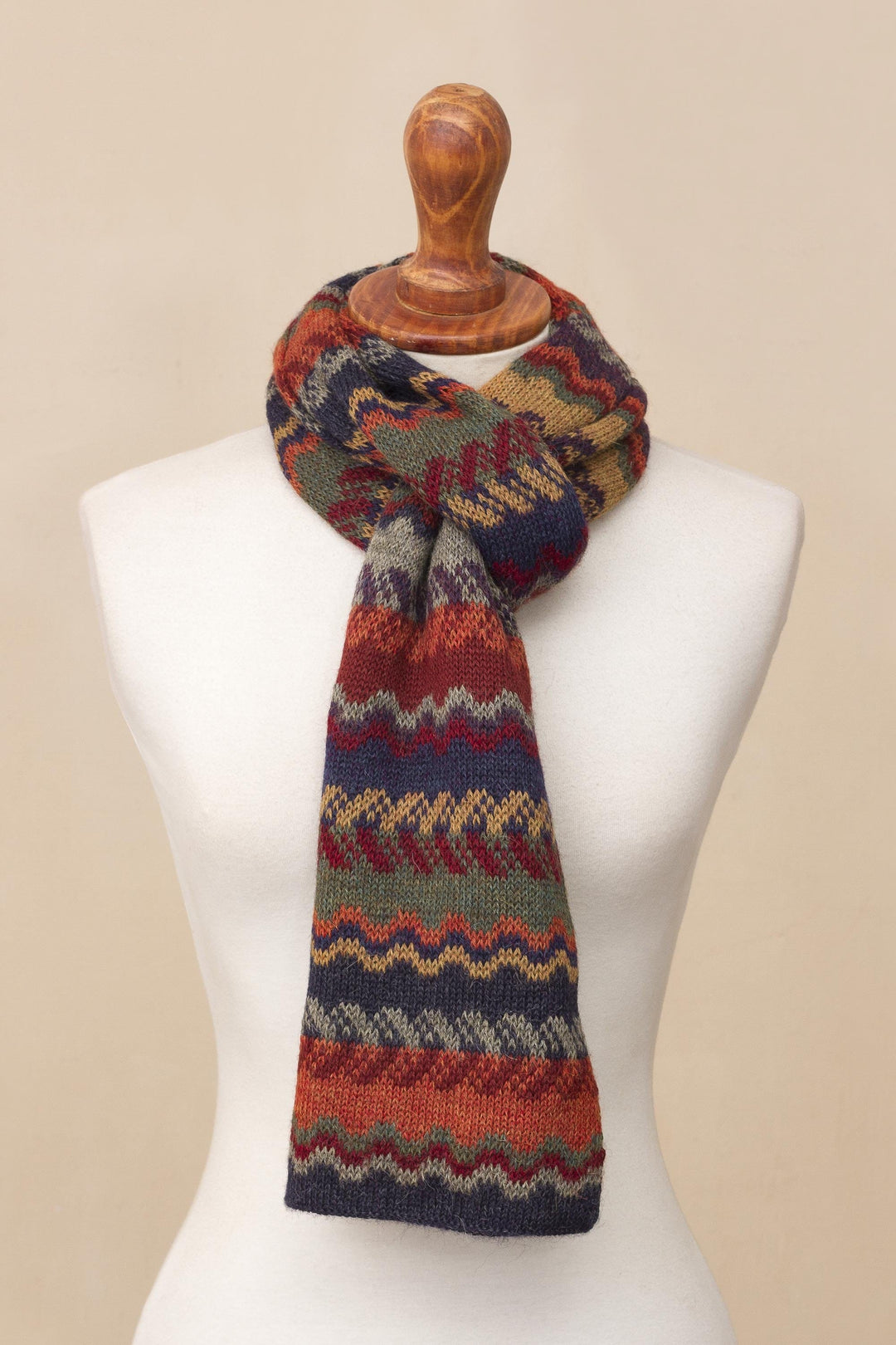 Alpaca Wool Striped Scarf - Lavish Winter