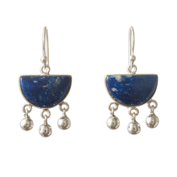 Sterling Silver Dangle Lapis Lazuli Earrings - Beautiful Universe