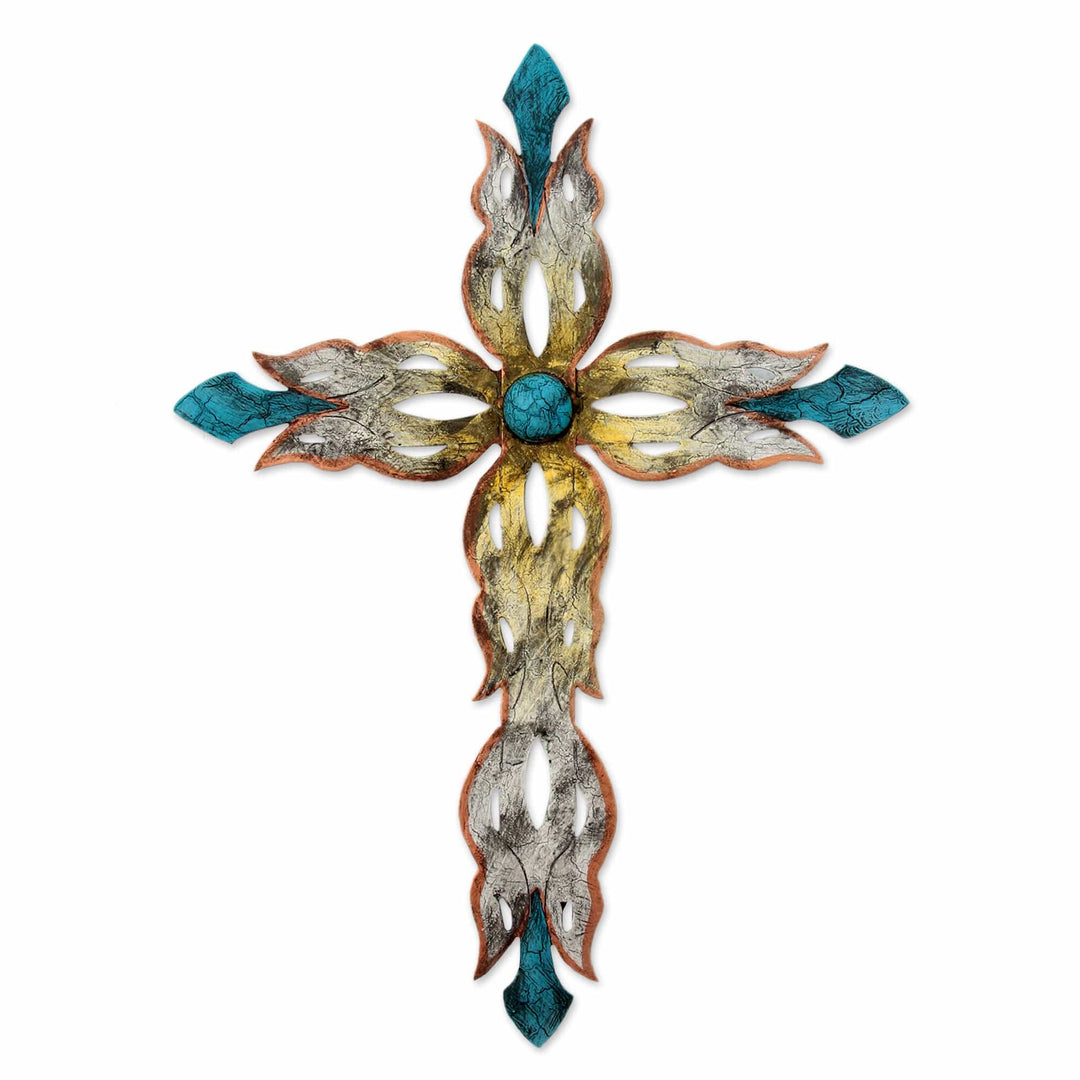 Steel Wall Sculpture Metal Art Handmade in Mexico - Mission Cross