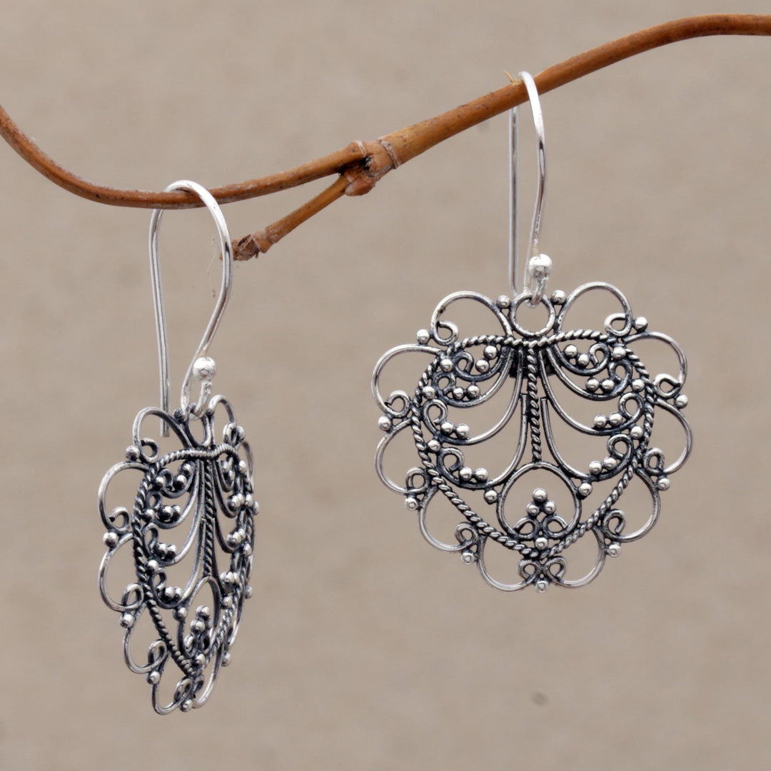 Hand Made Sterling Silver Heart Earrings - Valentine Vine