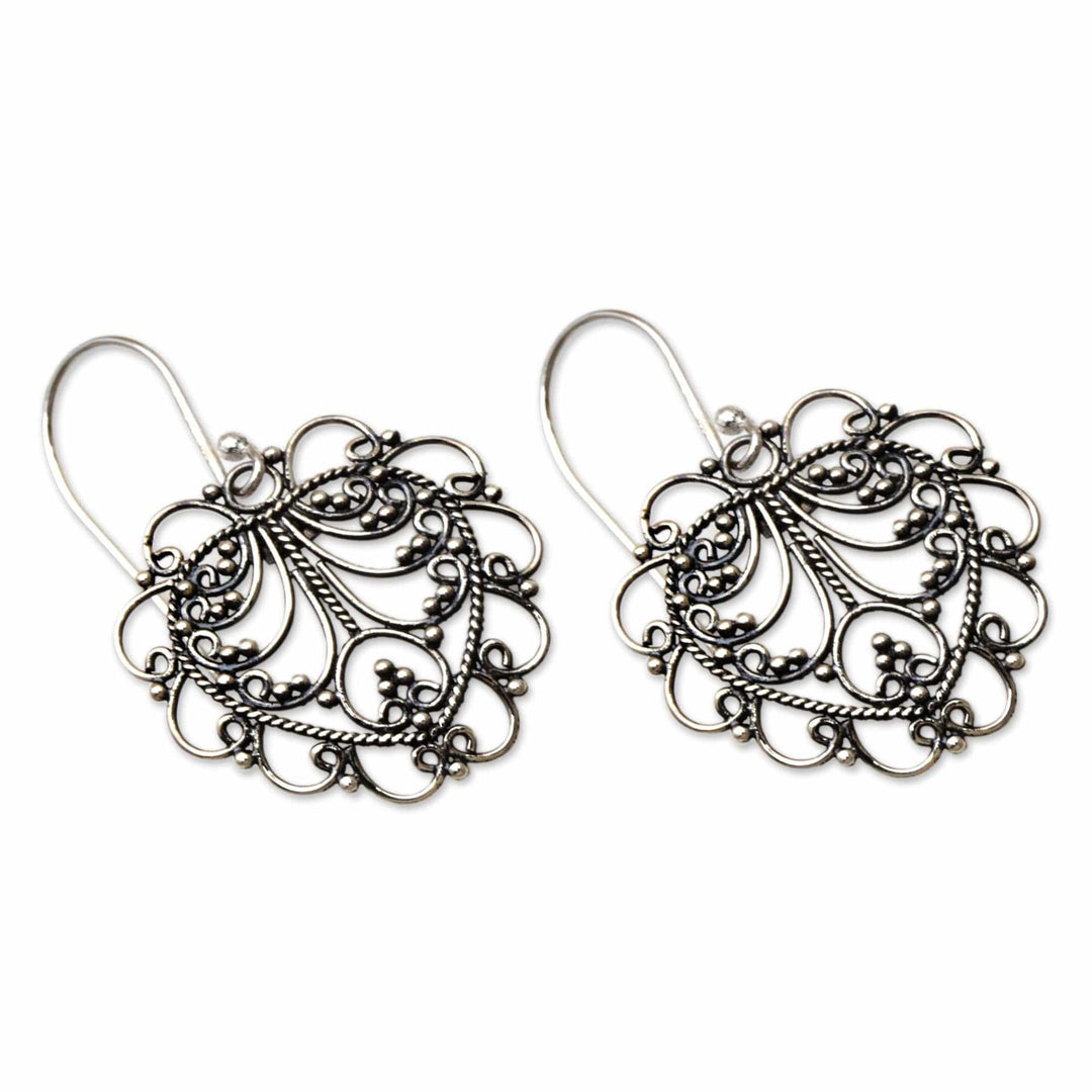 Hand Made Sterling Silver Heart Earrings - Valentine Vine
