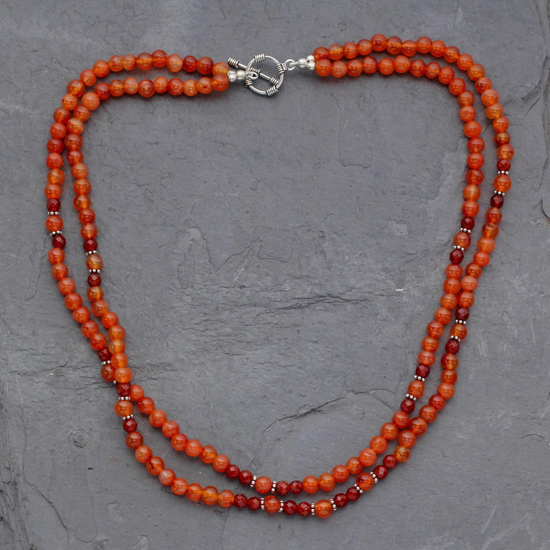Carnelian strand necklace - Mumbai Sun