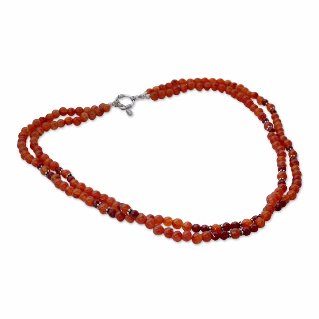 Carnelian strand necklace - Mumbai Sun