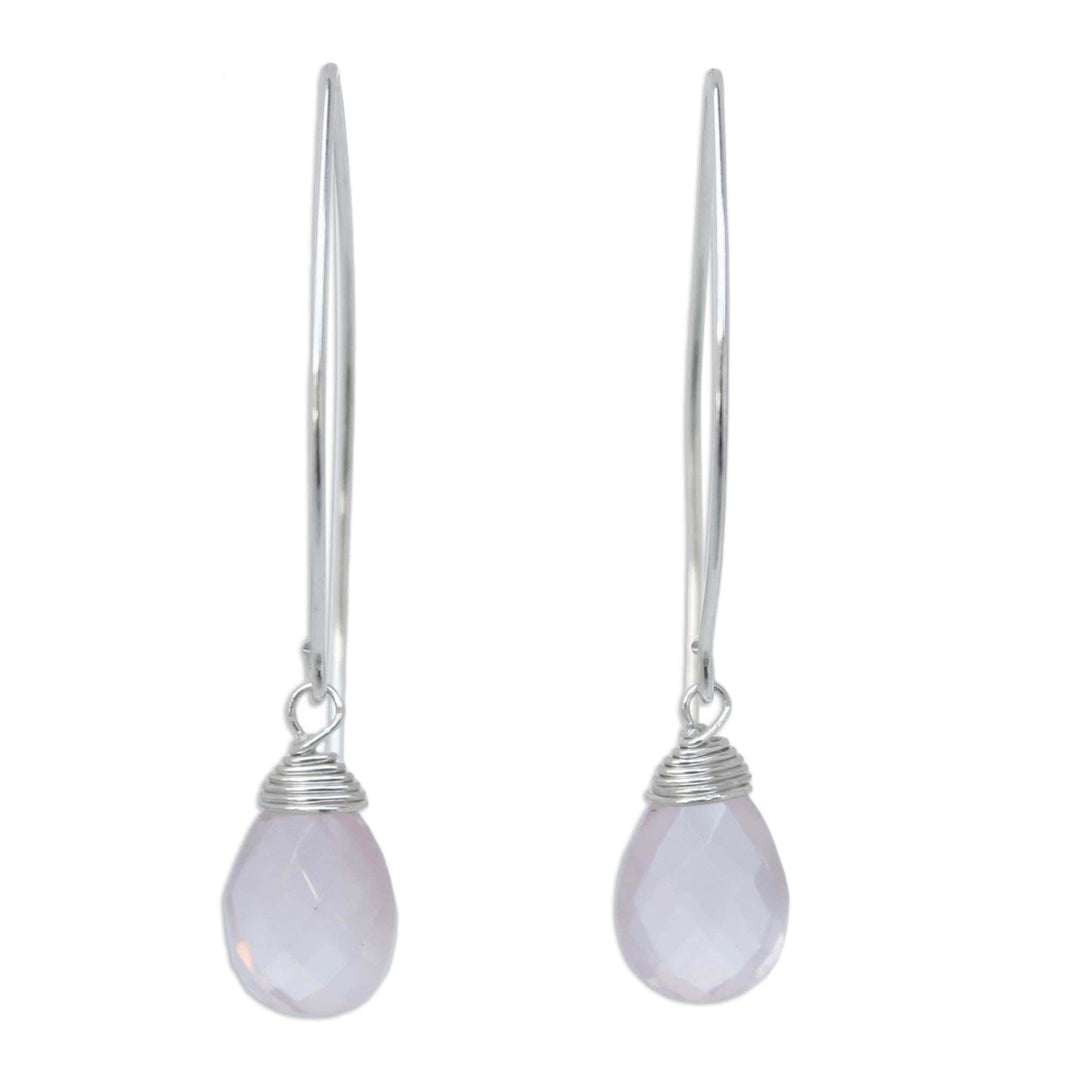 Rose Quartz Dangle Earrings - Sublime
