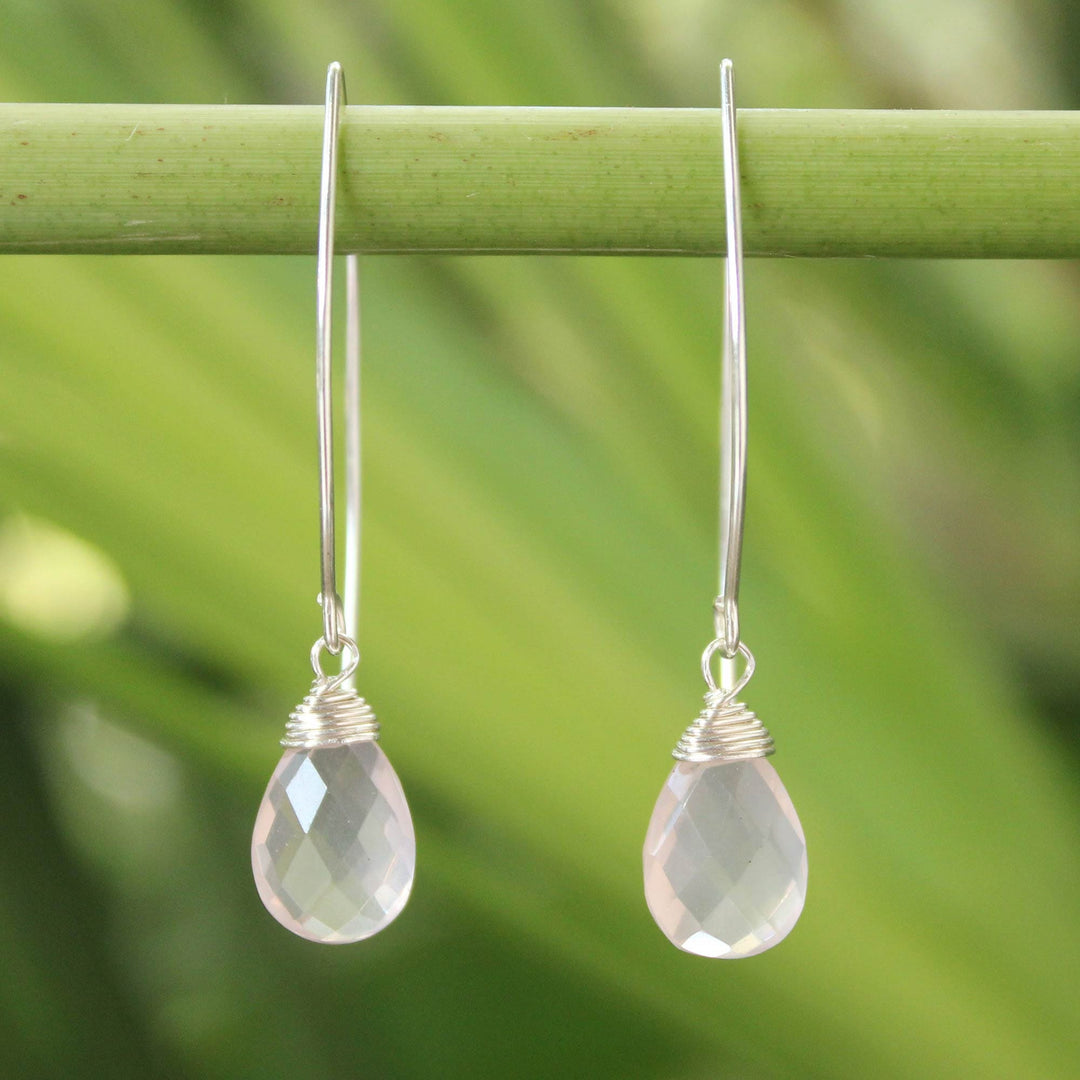 Rose Quartz Dangle Earrings - Sublime