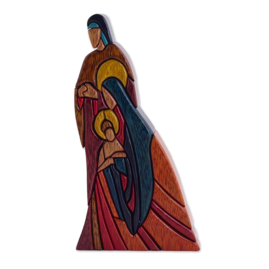 Unique Christianity Religious Wood Sculpture - Sacred Family