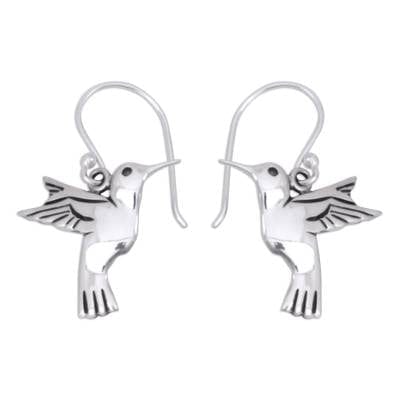 Fine Silver Bird Earrings
