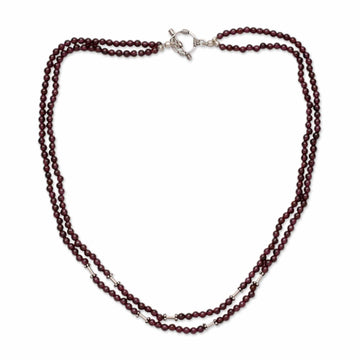 Garnet strand necklace - Rajasthani Red