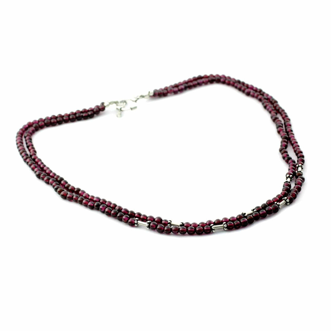 Garnet strand necklace - Rajasthani Red