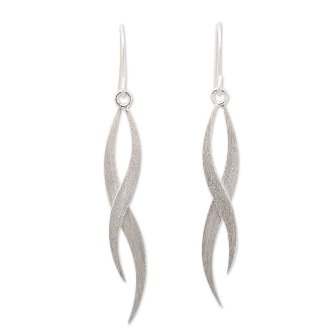 Modern Sterling Silver Dangle Earrings - Ping River Flows