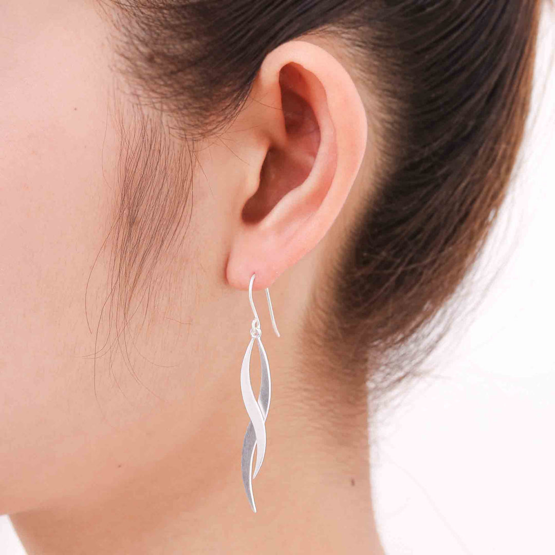 Modern Sterling Silver Dangle Earrings - Ping River Flows