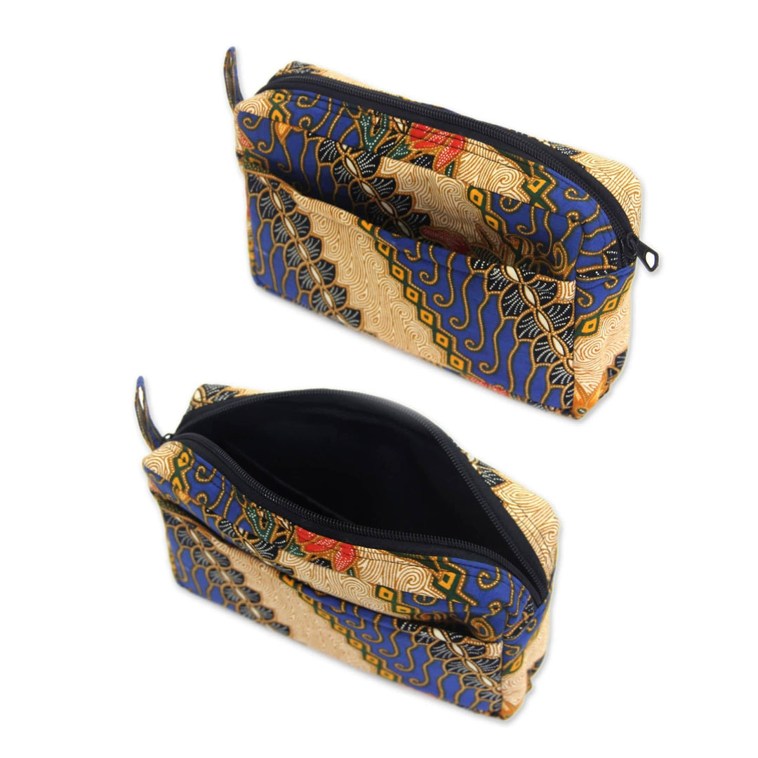 Handmade Batik Cotton Cosmetic Travel Bags (Set of 3) - Jogjakarta Legacy