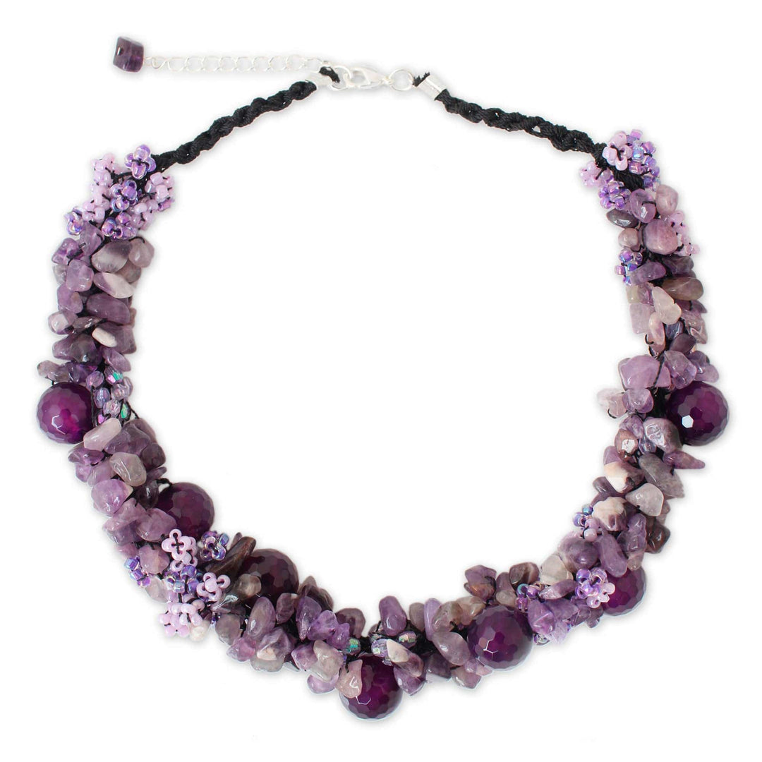 Handmade Amethyst Cluster Necklace - Amethyst Gush