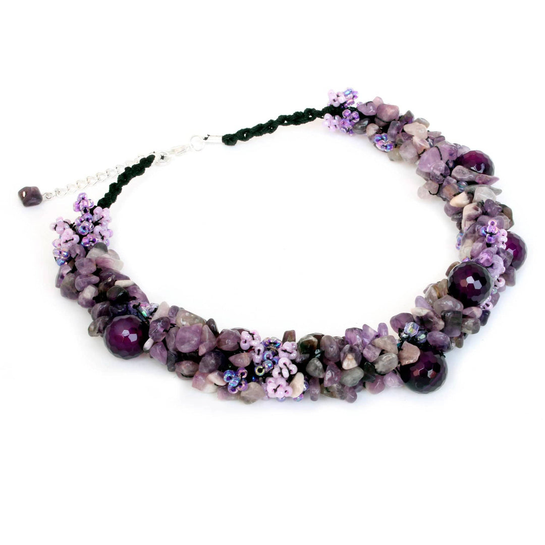 Handmade Amethyst Cluster Necklace - Amethyst Gush