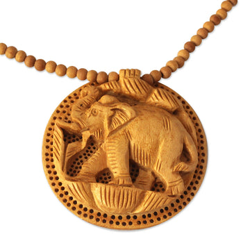 Wood Necklace Jewelry - Elephant Fortune