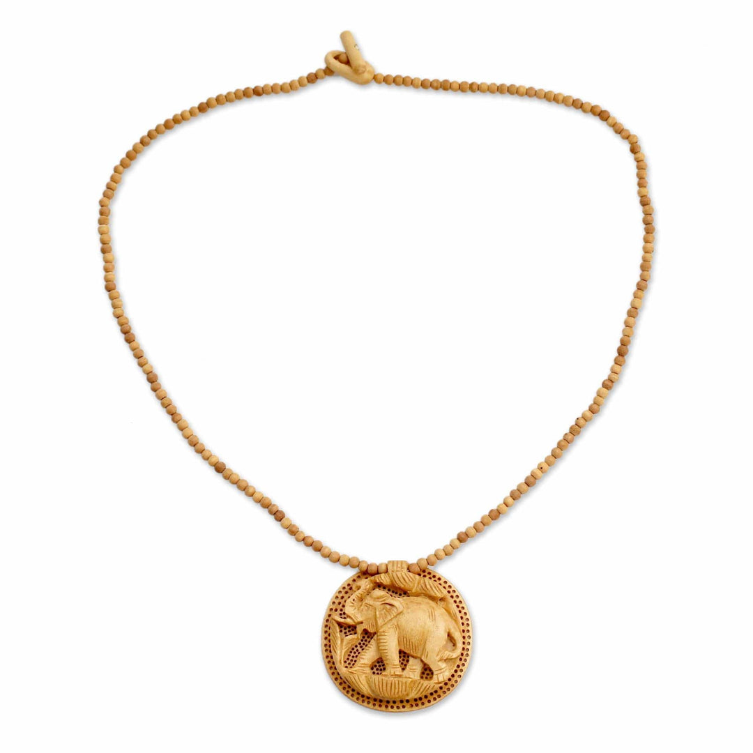 Wood Necklace Jewelry - Elephant Fortune
