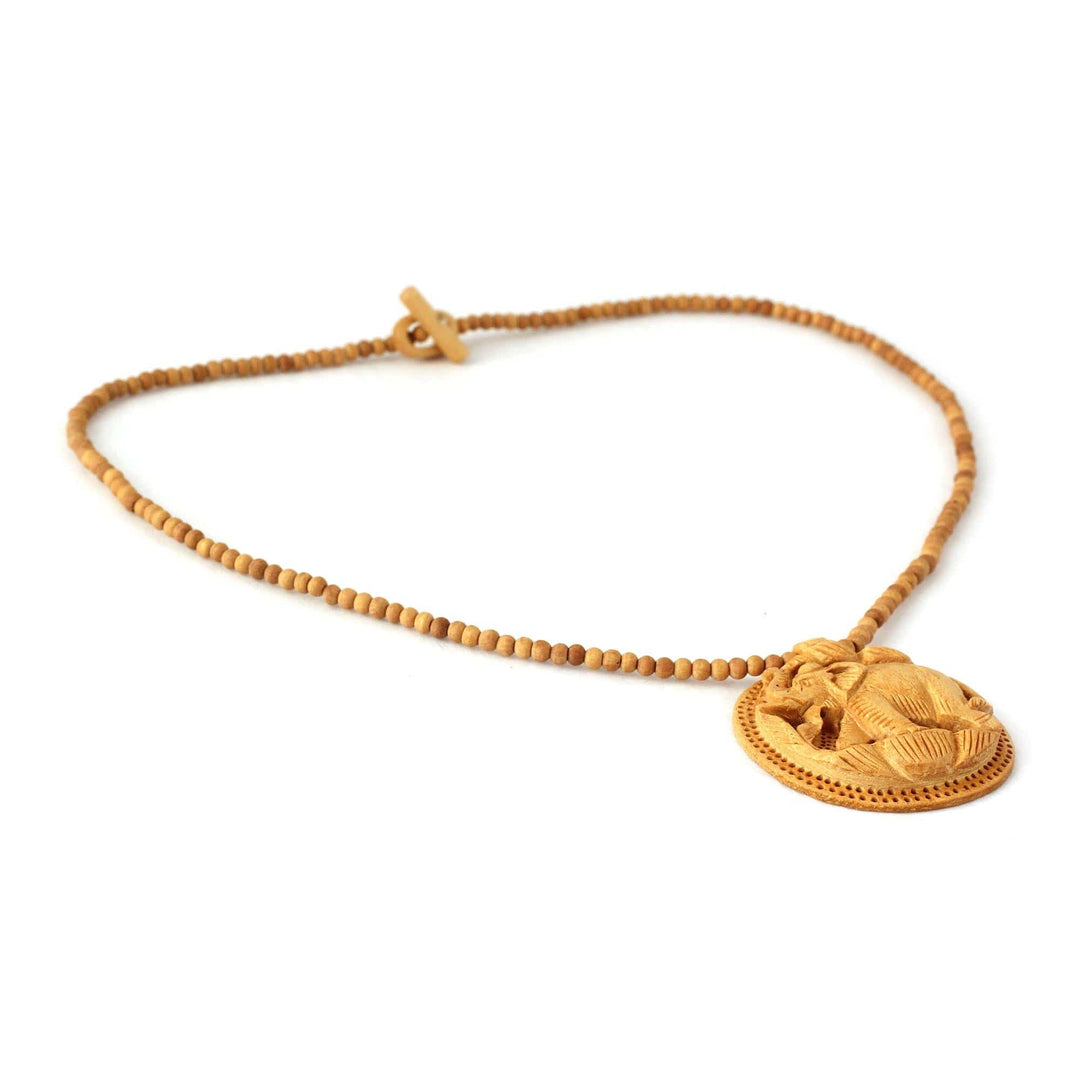 Wood Necklace Jewelry - Elephant Fortune