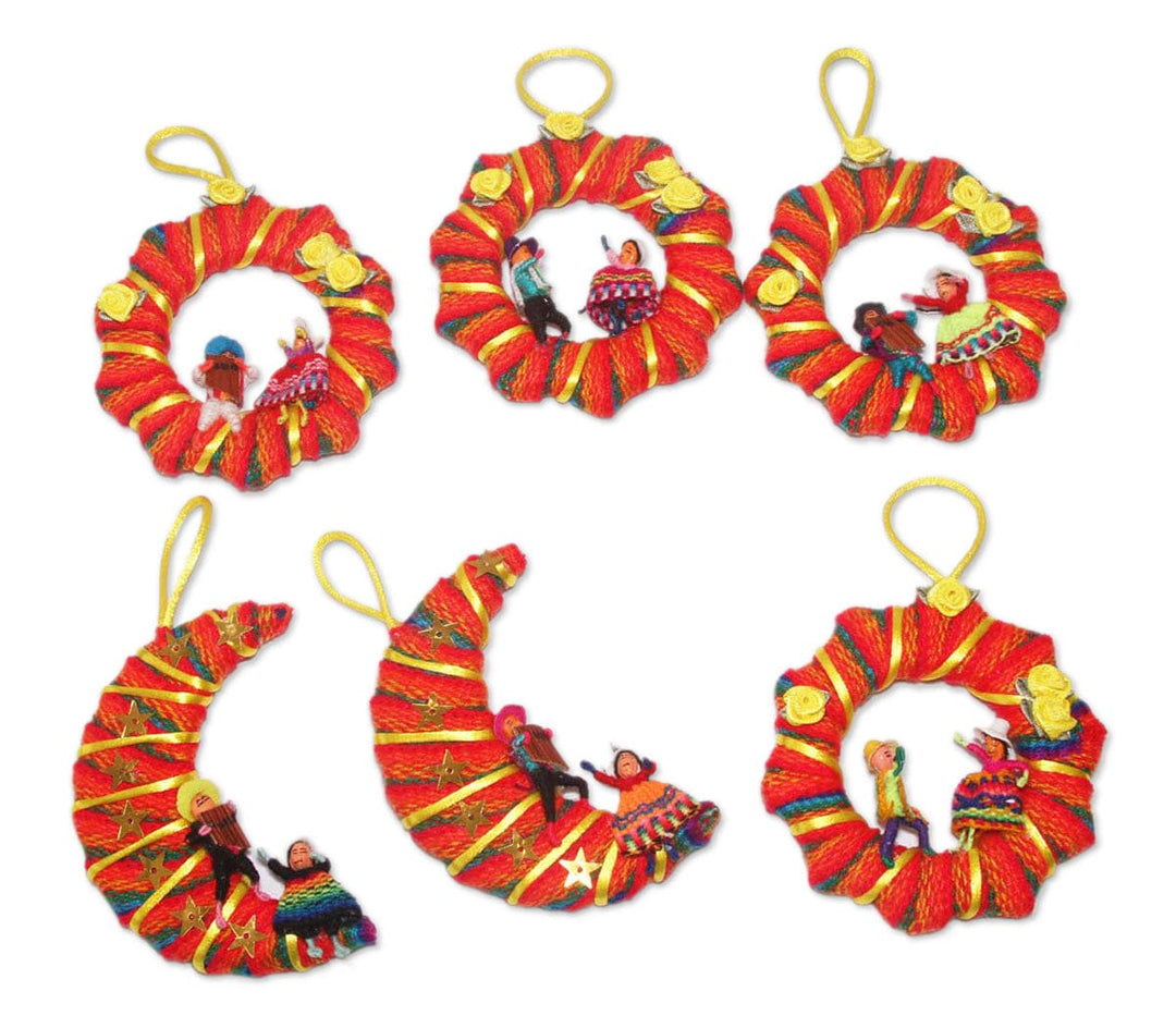 Peruvian Cotton Blend Ornaments - Machu Picchu Feast