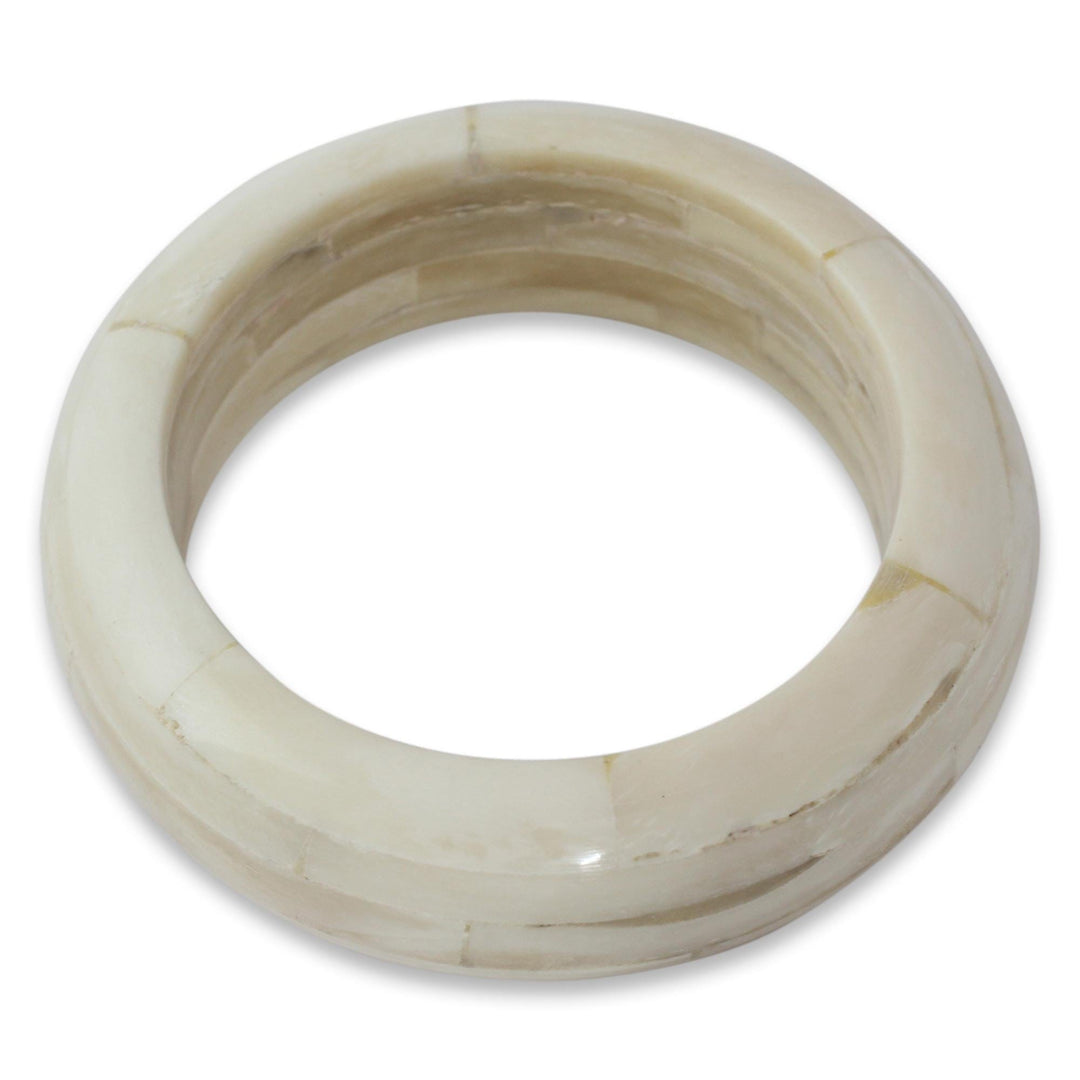 Bone Bangle Bracelet Handmade Jewelry - Delhi Clouds