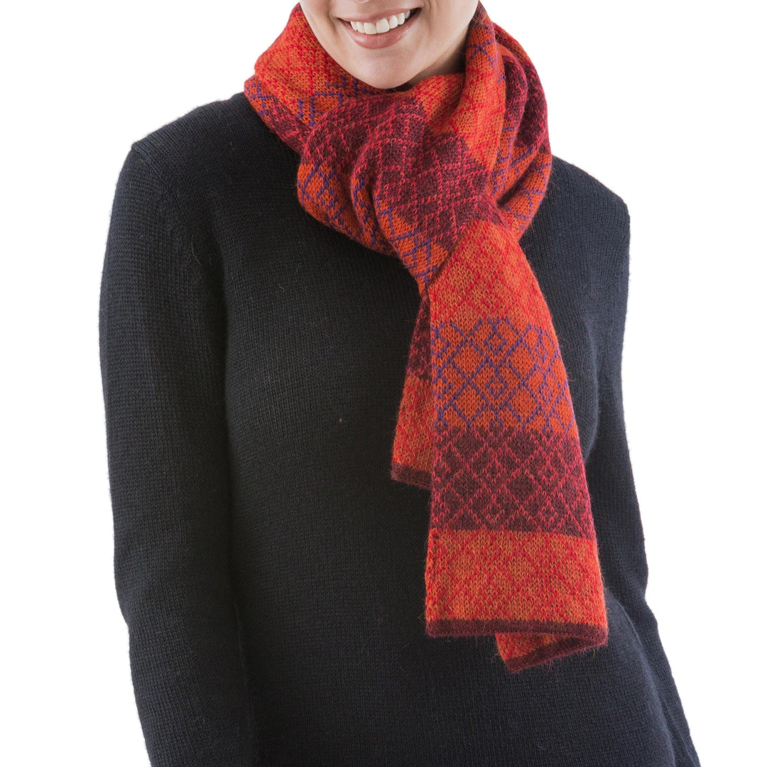 Alpaca Wool Patterned Scarf - Diamond of the Andes