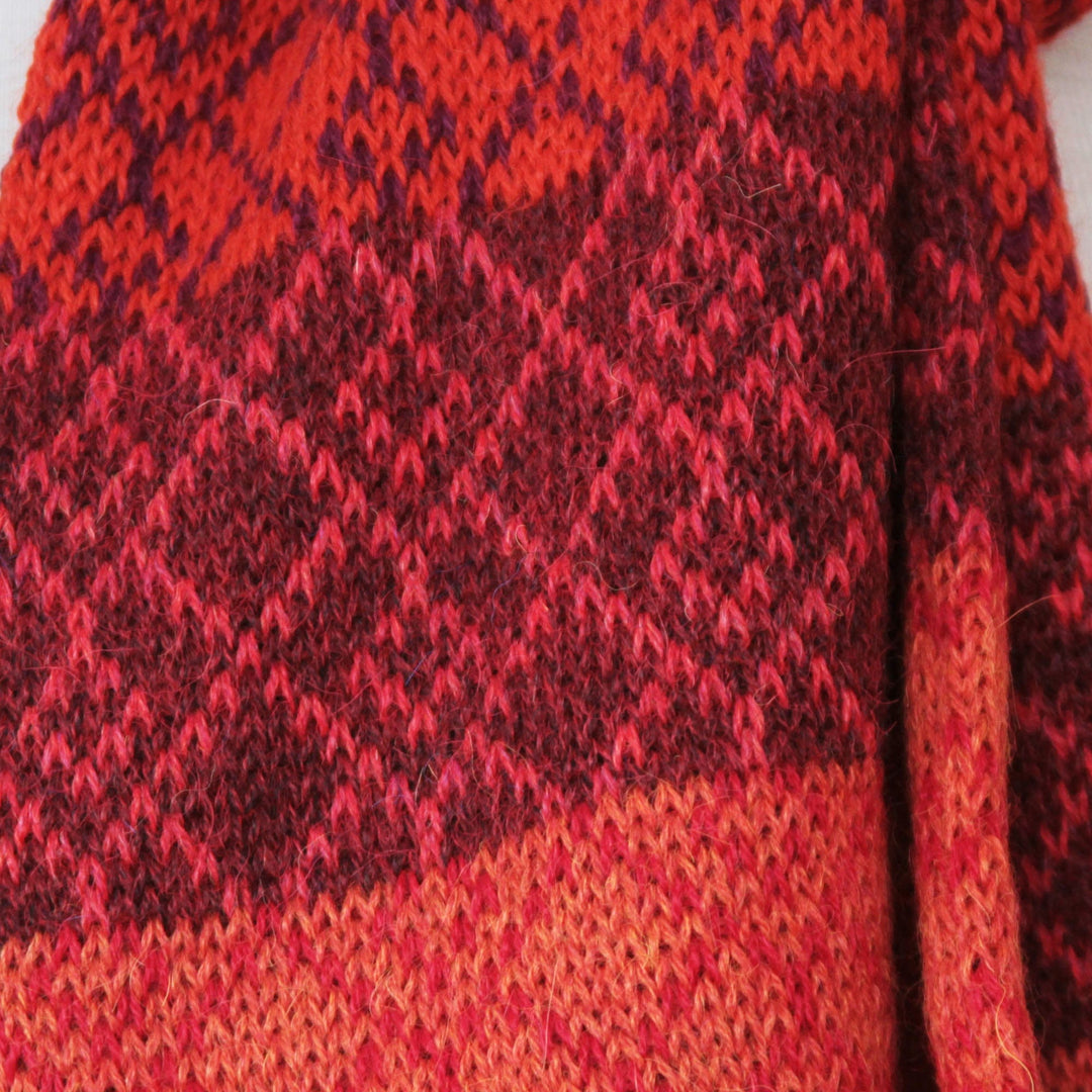 Alpaca Wool Patterned Scarf - Diamond of the Andes